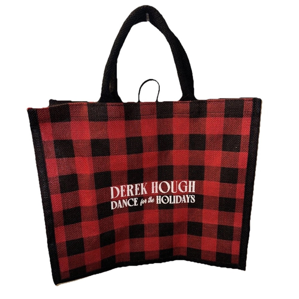 Derek Though Dance For The Holidays Tote Bag Buffalo Plaid 15 X 13"